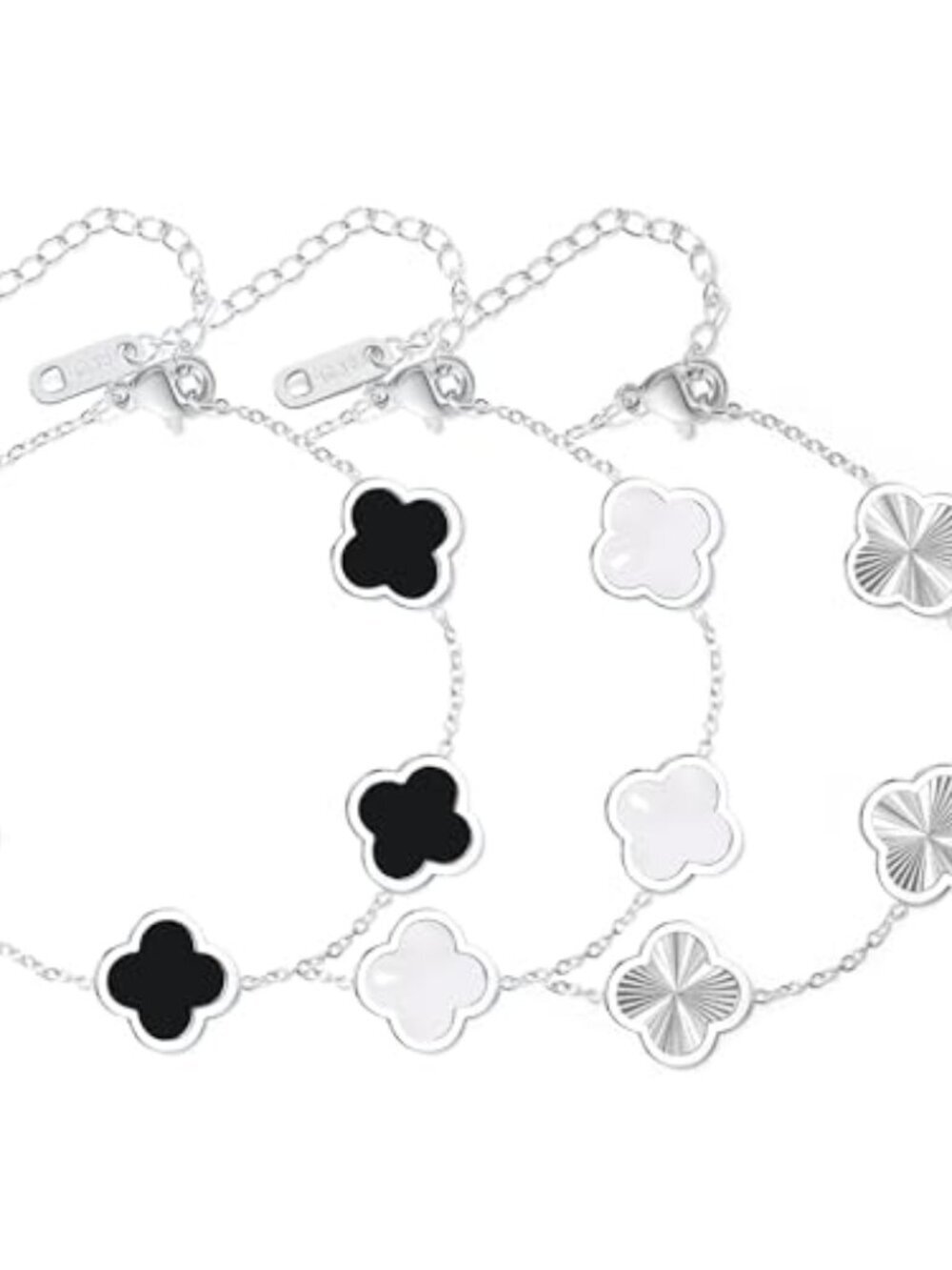 3PC Clover Bracelets Set 18k Gold Plated Lucky Clover Bracelet